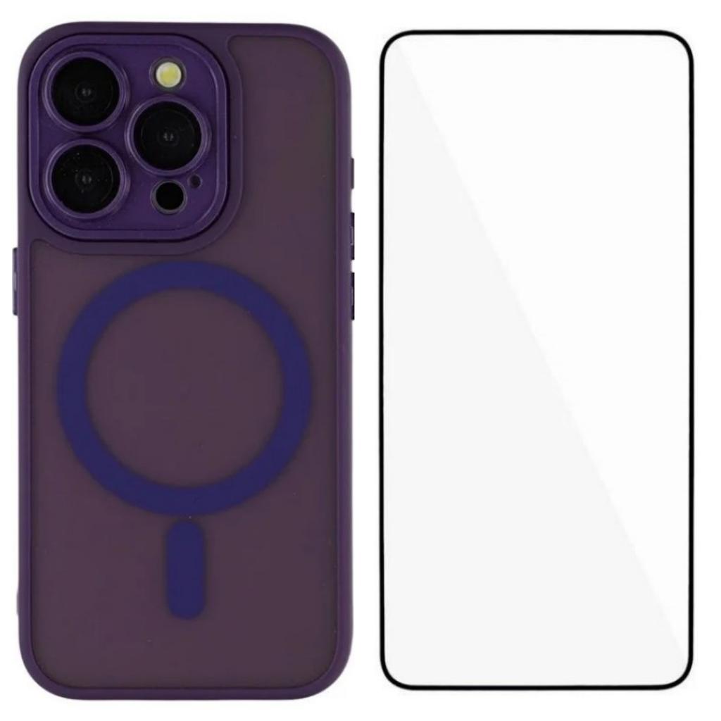 Для iPhone 12 Pro Max 6,7 дюйма Чехол Совместимый с MagSafe WANLONFENG Серия QB Чехол для телефона из ПК и ТПУ с защитной пленкой для экрана