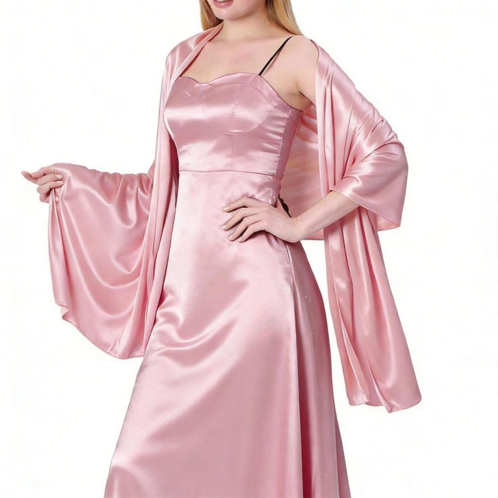 Элегантный шелковый атласный шаль для свадьбы или вечернего наряда