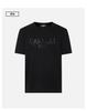 [Skin friendly and comfortable rhinestone logo] Spring and summer simple and clean daily commuting men's short sleeved T-shirt