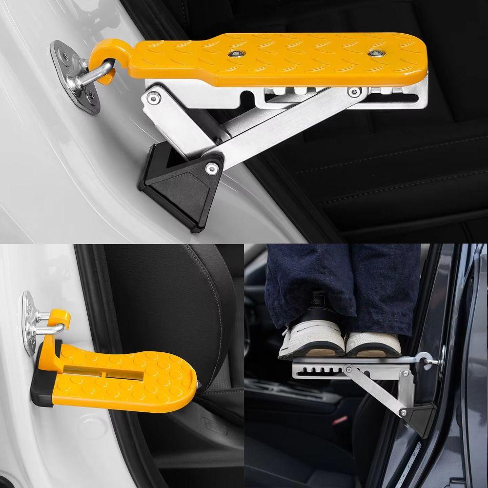 Foldable Car Door Step Aluminum Zinc Zinc Alloy Lock Hook Foot Pedal Auto Assist Pedal Vehicle Climbing