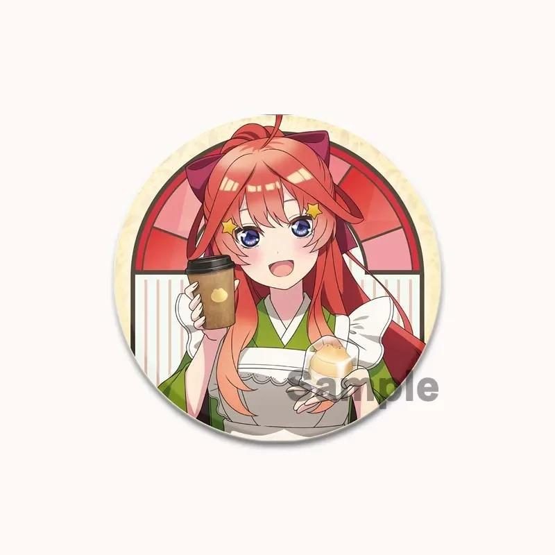 32/44/58MM Anime Ichika Nino Miku Yotsuba Itsuki Badge Cartoon Round DIY Brooch for Clothing Backpack Coat Decorative Accessories