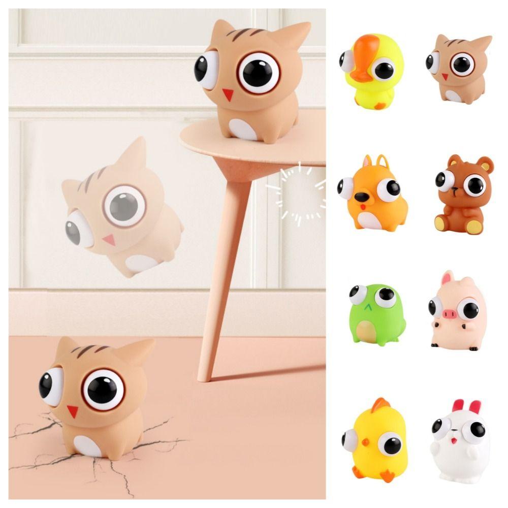 Soft Rabbit Fidget Toys Slow Rebound Puppy Squeeze Toy Piggy Pop Eye Squeeze Sensory Toys  Adult
