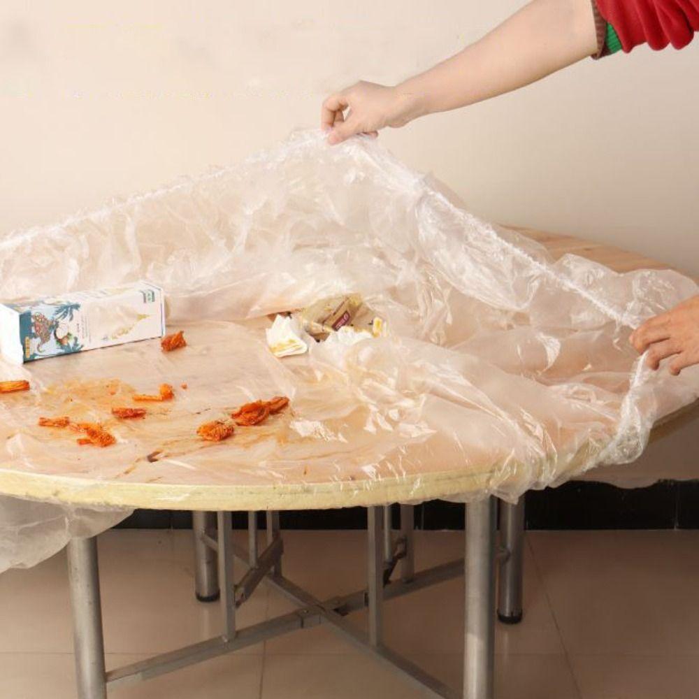 10Pcs/Pack Round/Rectangular Universal Table Cover Waterproof Table Protector Party