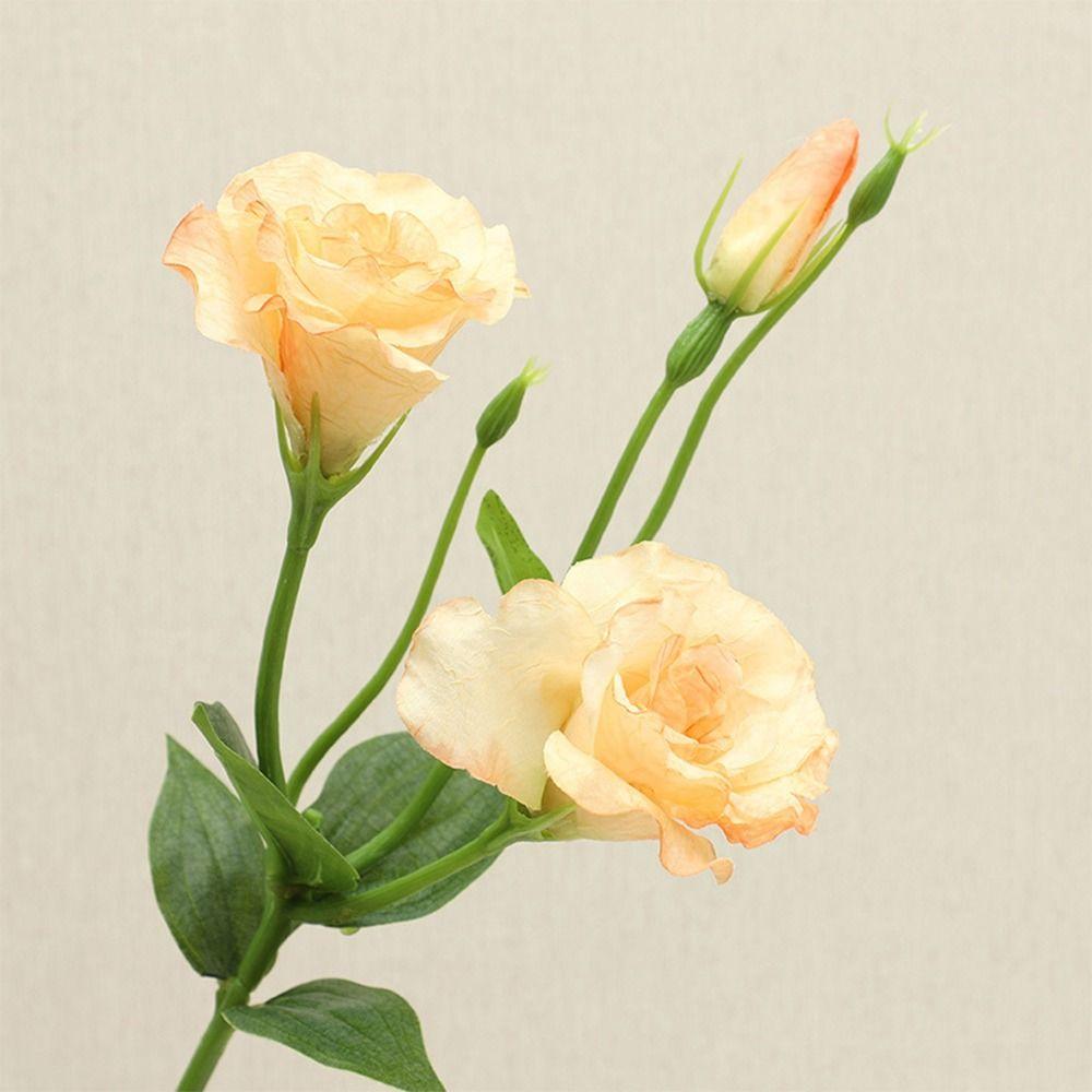 Silk Petals Simulation Lisianthus Flower 3 Heads Faux Flower Party Supplies