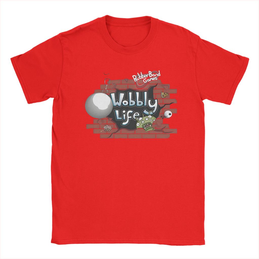 Funny Game Wobblys Life T Shirt for Unisex Women Cotton Vintage TShirt Crew Neck white ink Tee Shirt Short Sleeve Tops New Arrival