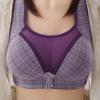 Wire Free Plaid Thin B C 3/4 Cup Women Large Size Bra Adjustable Lace Transparent Gather Push Up Wireless Bras Sexy Lingerie