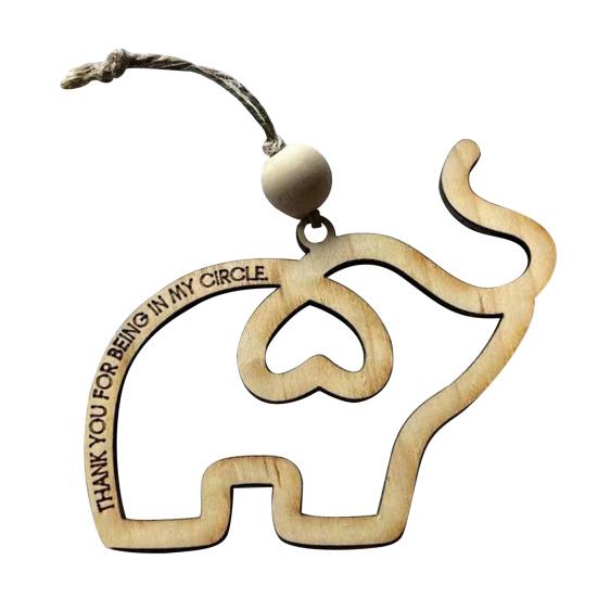 45659 Sets Wooden Sisterhood Elephant Decoration with Story Card Women Tribe Hollow