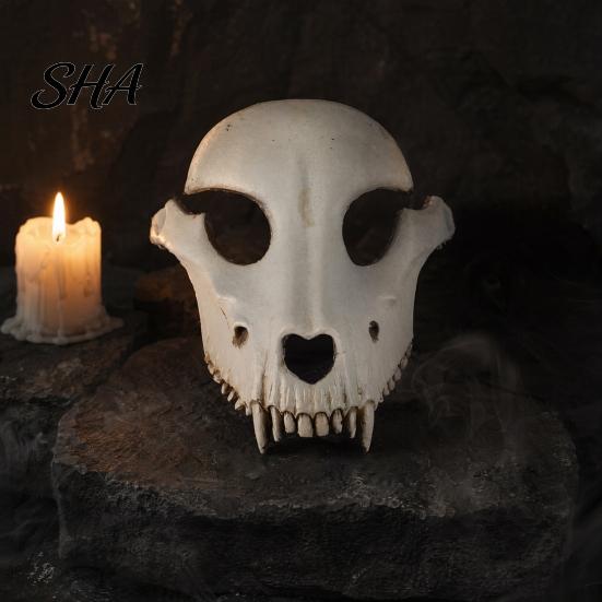 Realistic Sheep Skull Masque Halloween Head Masque, Full Face Cosplay Accessory, Spooky Scary Animal for Masquerade Party 3D
