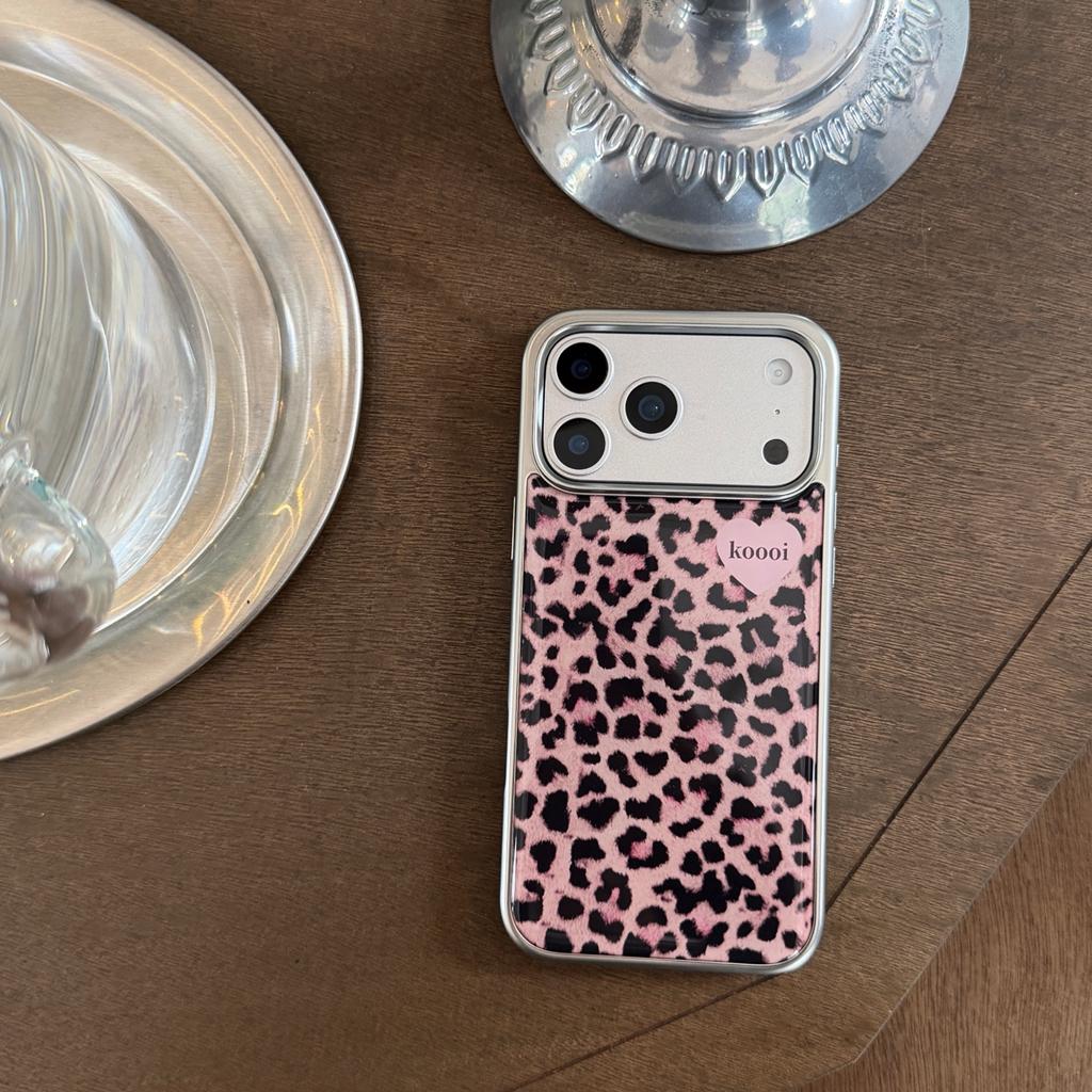 Модный продвинутый розово-черный леопардовый чехол для телефона для iPhone 17 16e 16 15 14 13 12 11 Pro Max X XR XSMAX 8 7 Air Plus Роскошный прозрачный