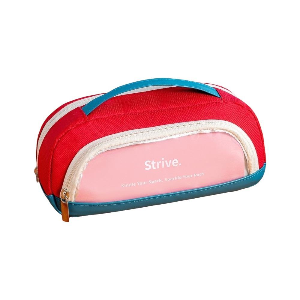 Contrasting Color Minimalist Pen Bag Large Capacity Pencil Case Pencil Pouch School Supplies