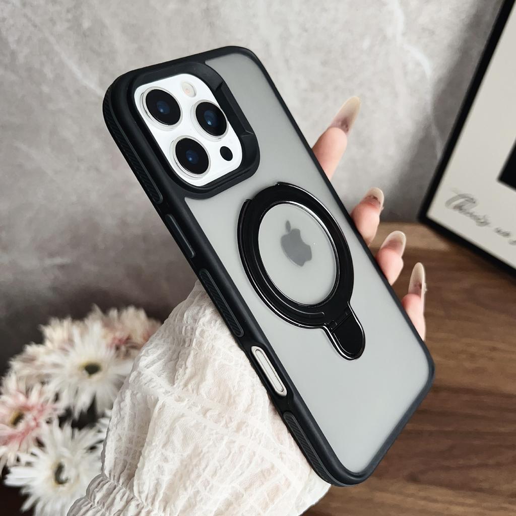 For IPhone16 Mobile Phone Case Magnetic Holder for Apple 15Promax Two-color Shield with Anti-slip Edges and Simple