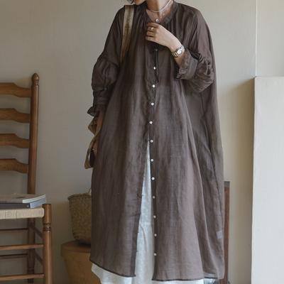 Limiguyue весна осень французский винтажный рами рубашка платье женщины фонарь рукава платья свободные тонкие Vestidos литературный