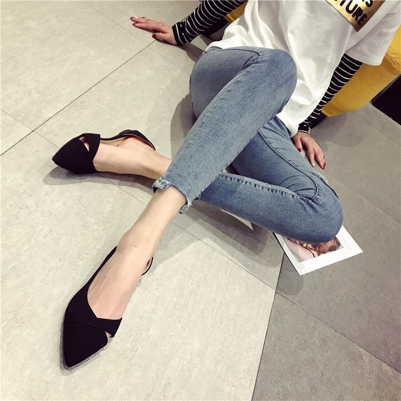 Мода Akexiya 2024 повседневные туфли на плоской подошве для женщин, новые летние дышащие удобные туфли на мягкой подошве с острым носком и мелкой плоской подошвой для женщин