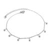 [Q0924] - Silver 'Choréographie' Steel Anklet - 3 Mm Beads