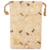 Senshishuin Nishijin Brocade Drawstring Bag Snowflake Cat Medium Size (Lined) Honey-Colored Design,