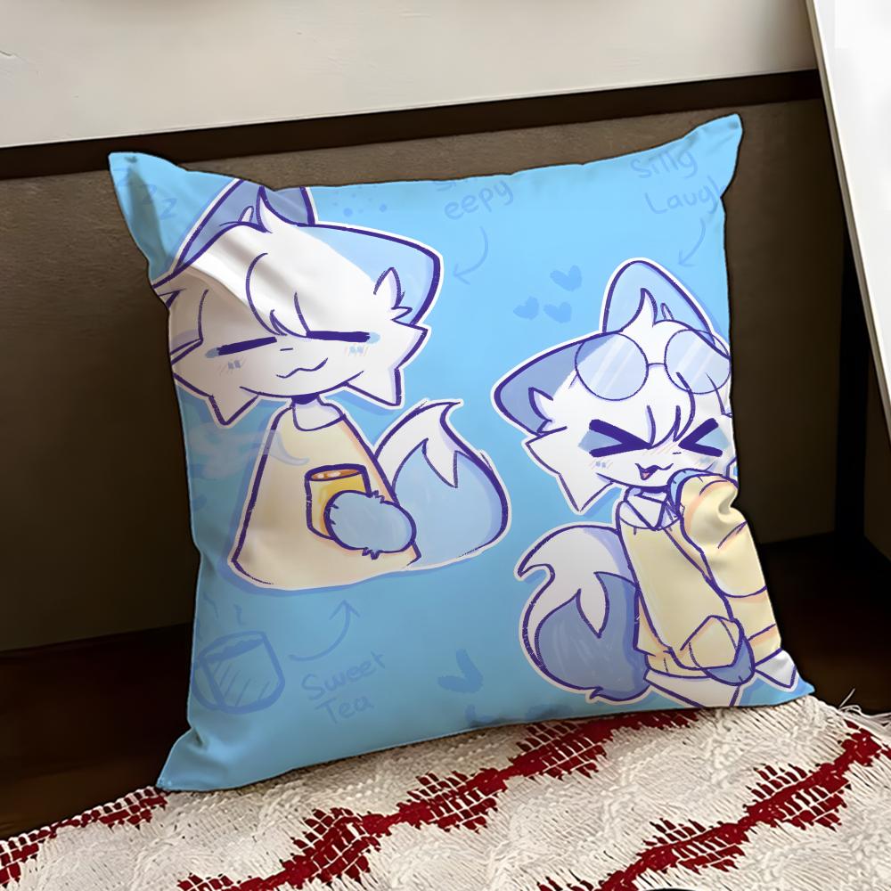 Cartoon FFurry Ffandom Cushion Cover Reversible Soft Durable Pillow Cover Home Car MultiScene Use for Daily Comfort