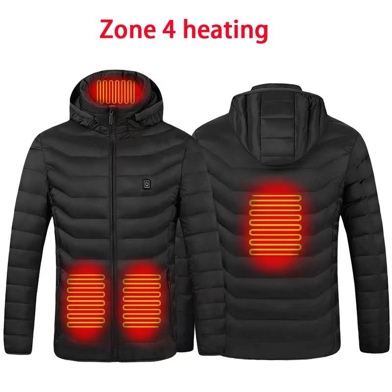 Электрический USB-отопление, мужская куртка с зимним термостатом, тканевое пальто с подогревом и капюшоном, теплое