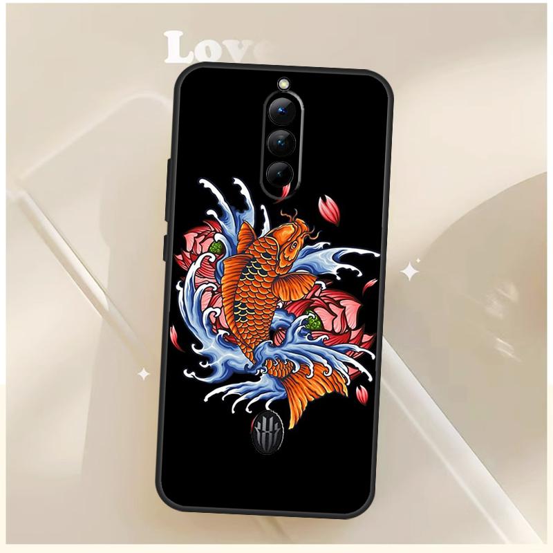 Tattoo Japanese Koi Dragon Wave Case For ZTE Nubia Red Magic 10 Air 6S 7S 6 7 For RedMagic 11 10 9 8 9S 8S 10S Pro Plus Cover