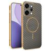For Oppo Reno14 Pro 5G (Global) Case Carbon Fiber Textured Electroplated TPU Back Cover
