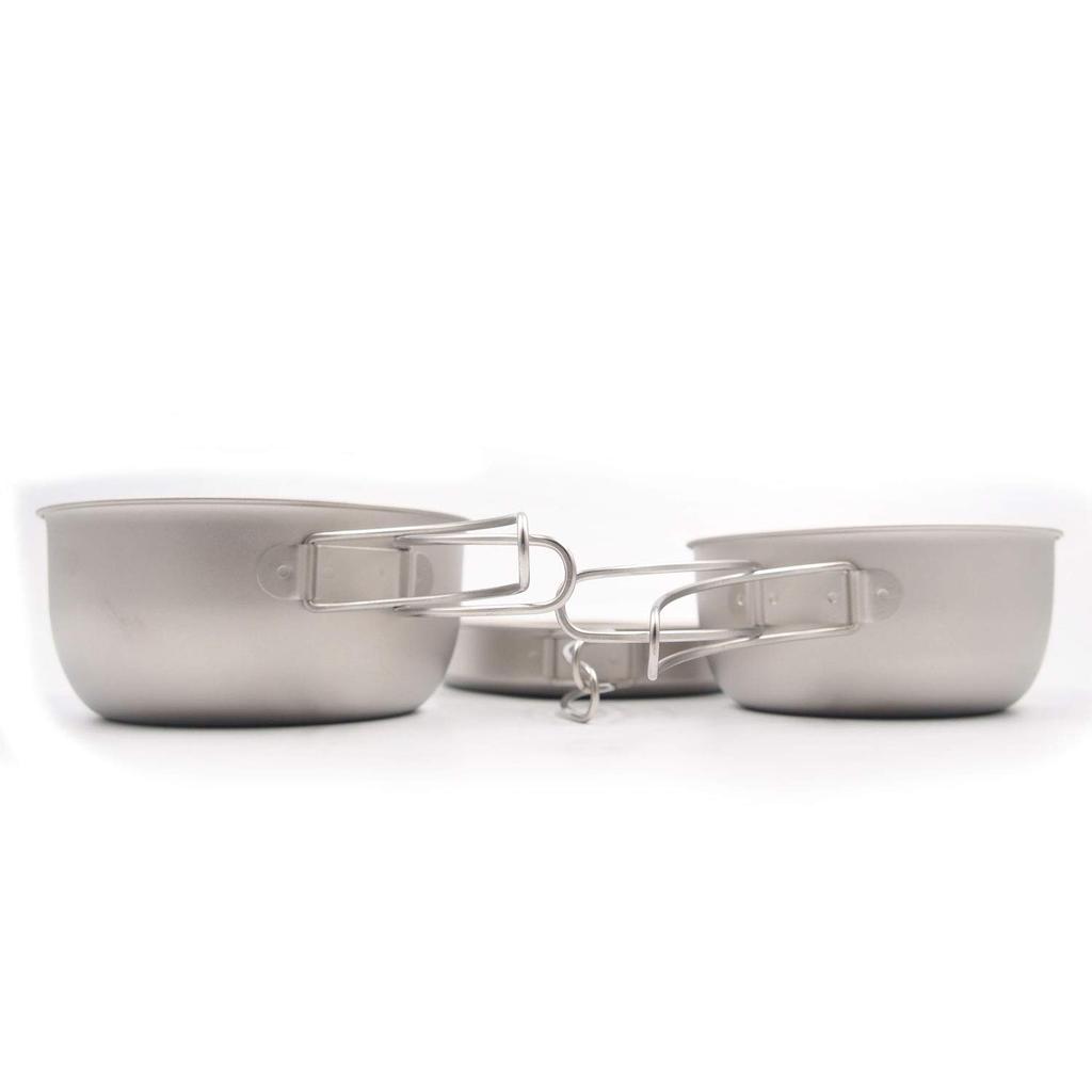 В деревне Цубаме кузница из чистого титана плита набор из 3 предметов с сумкой для хранения жарка маленькая большая кастрюля [Сделано Санджо] MK-6023 сковорода, горшок,