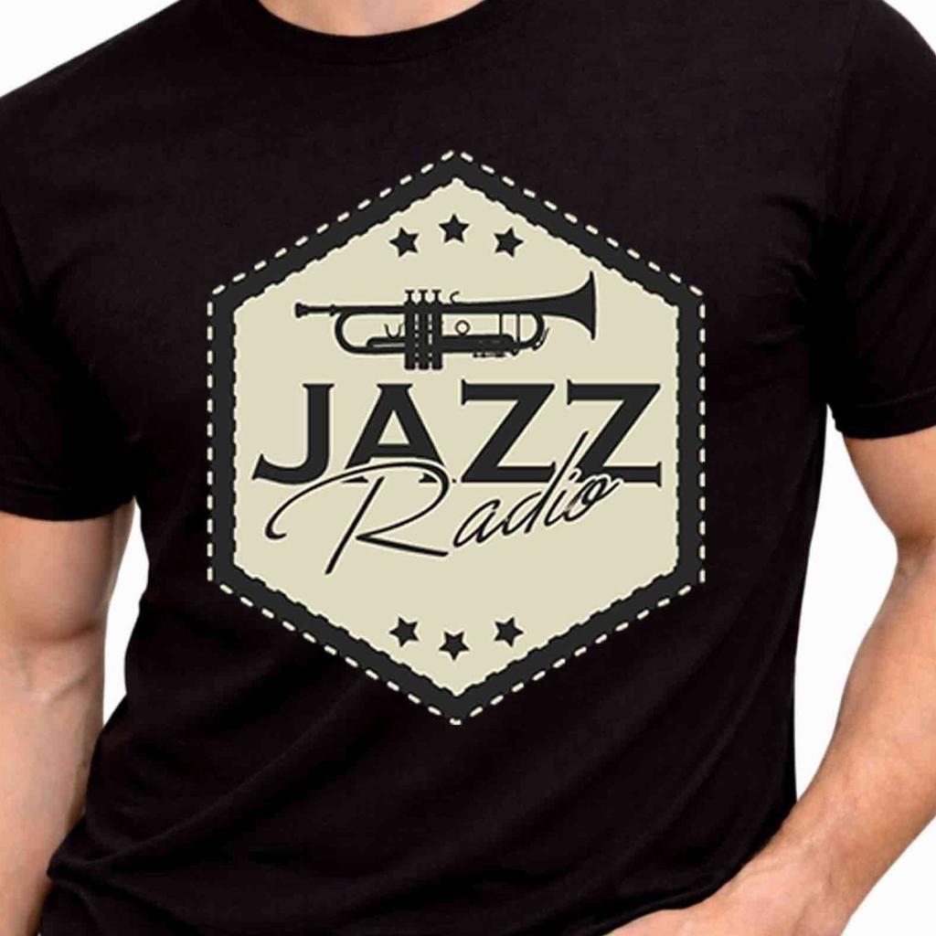 Jazz Radio Trumpet Musician Brass Instrument Retro Music Festival Graphic Tee.