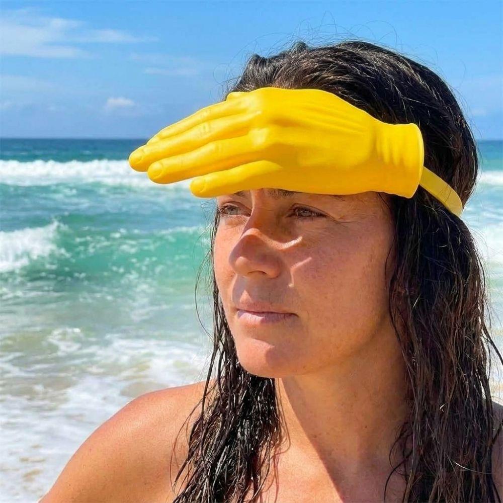Funny Hand Shaped Visor UV Protection Palm Visor Headband Sun Protection Cap  Travel Vacation