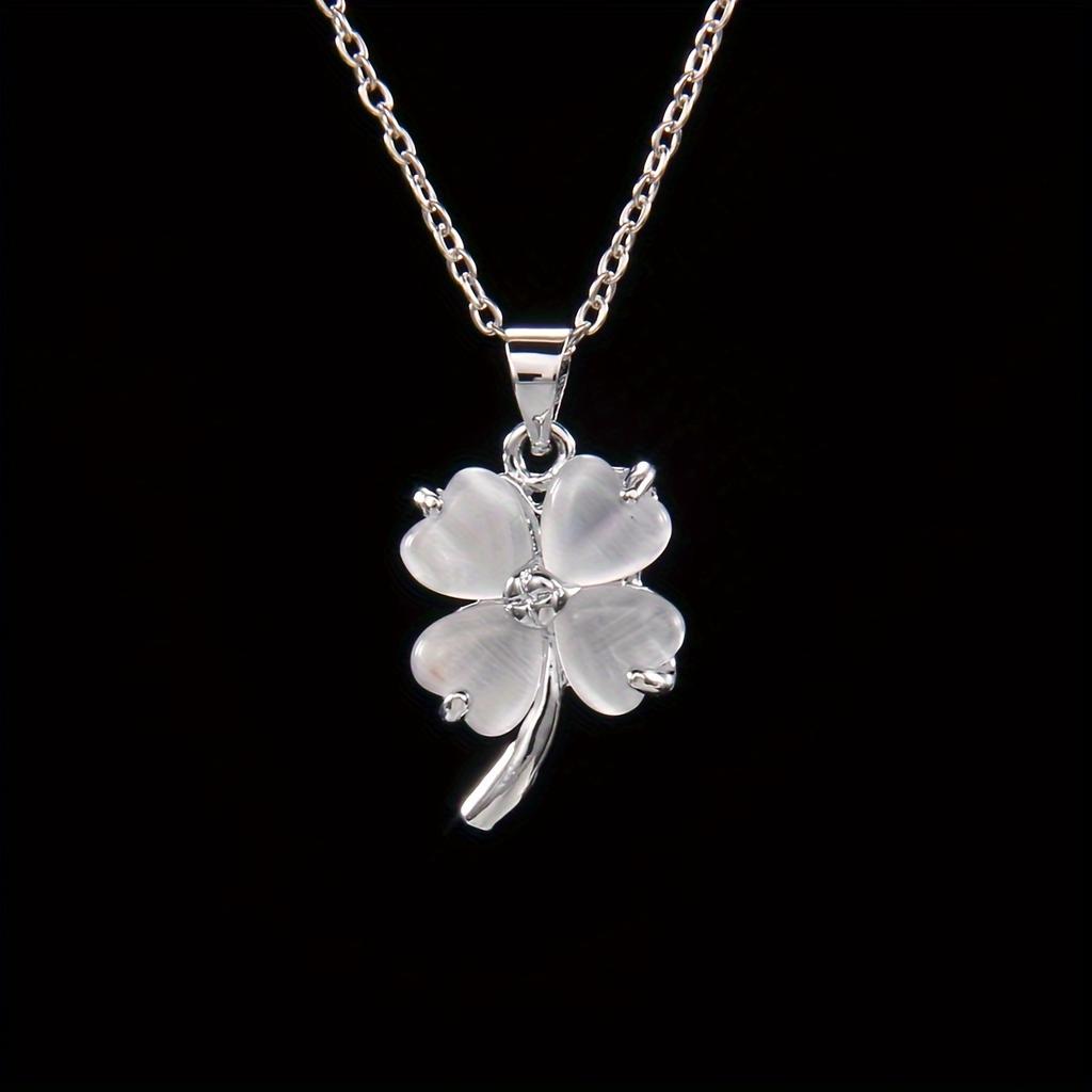 Классическое и модное колье с четырьмя листочками клевера и цепочкой на ключице, лучший подарок для девушки.
