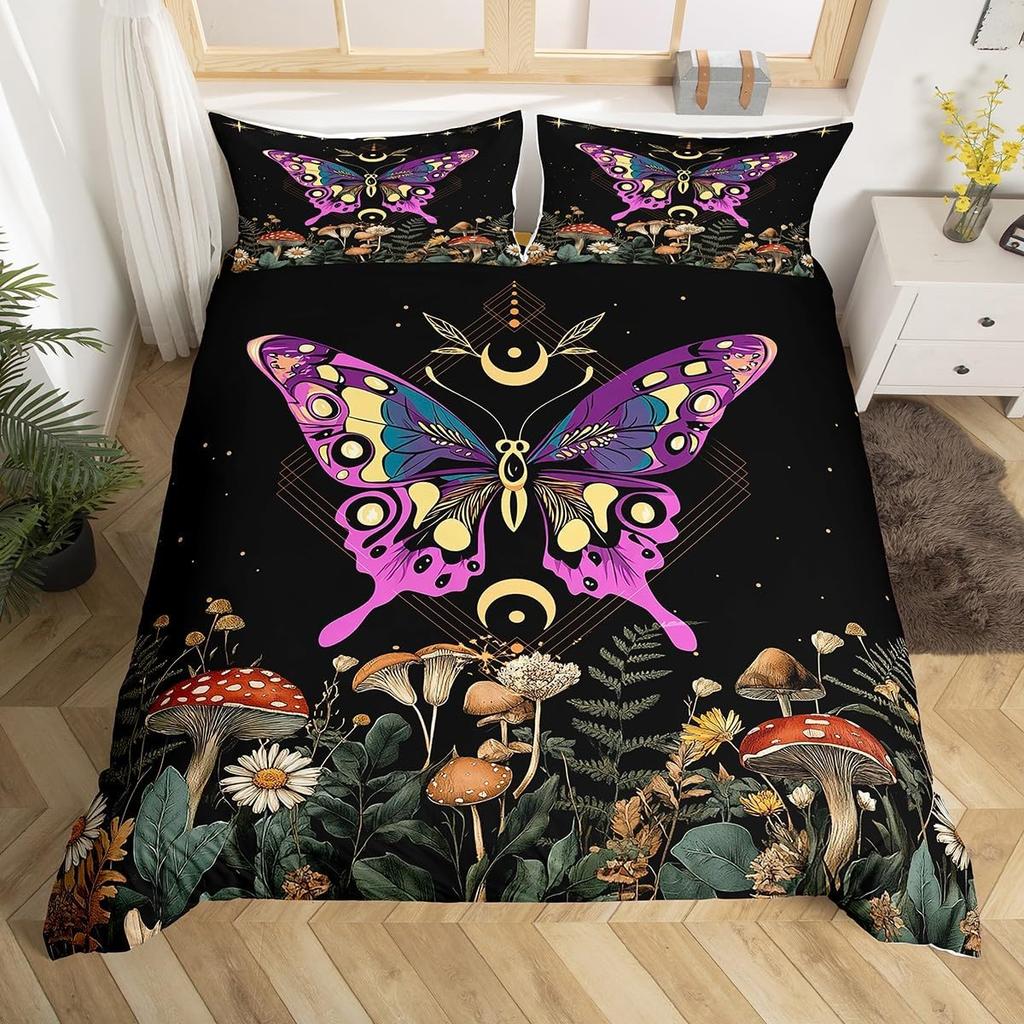 Comforter Boho Butterfly Twin Kingstar Moon Starry Sky Galaxy Bedding Set For Boy Girlcute Mushroom Daisy Flower