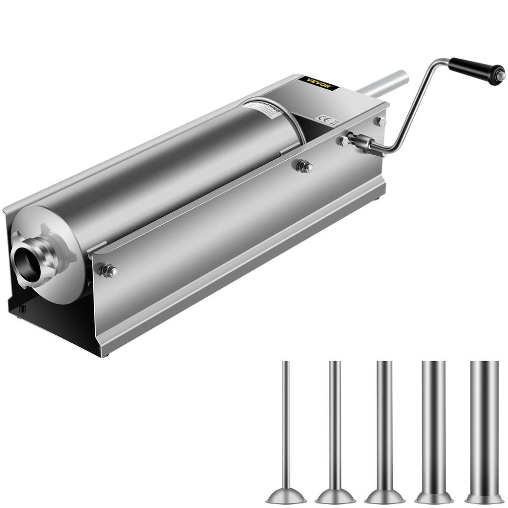Sausage Stuffer Machine 7L Stainless Steel Sausage Filler Horizontal Manual Sausage Meat Stuffer Machine for Making Hot Dog Sausages Bratwurst