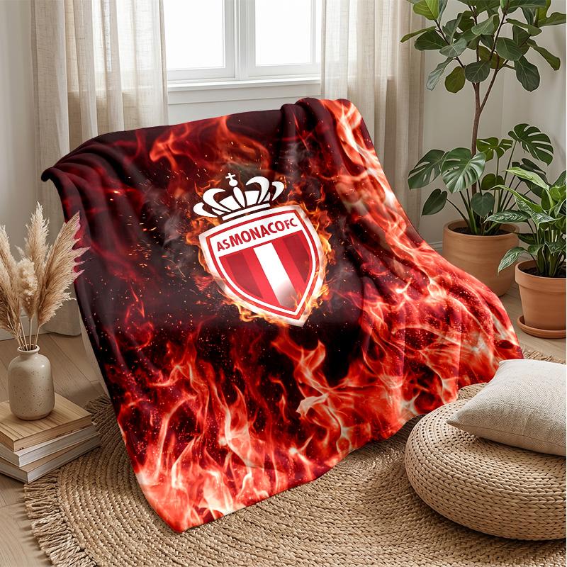 Monaco FC Soft Flannel Fleece Blanket Lightweight Cozy Warm Throw Blanket For Sofa Bed Home Decor