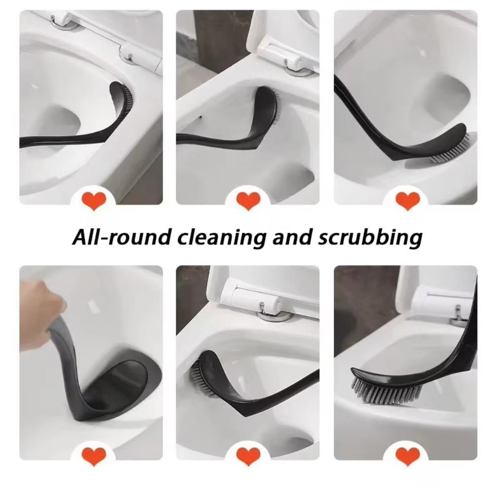 Swan Shape Long Handle Toilet Brush Dense Bristle Head Toilet Brush Holder Toilet Plunger  Cleaning