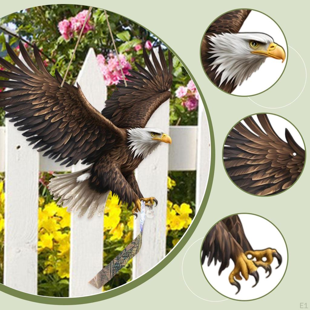 2D Декоративный Орел, Креативная Плоская Табличка с Веревкой, Легко Вешать, Садовое Украшение для Забора, Двора,