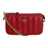 Coach X Jennifer Коллаборация Nolita 19 Однотонная Сумка на плечо с молнией и цепочкой Кожаная Стеганая Сумка-клатч Маленькие Женские сумки Красный C6512-IMPX1