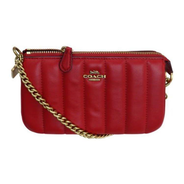 Coach X Jennifer Коллаборация Nolita 19 Однотонная Сумка на плечо с молнией и цепочкой Кожаная Стеганая Сумка-клатч Маленькие Женские сумки Красный C6512-IMPX1