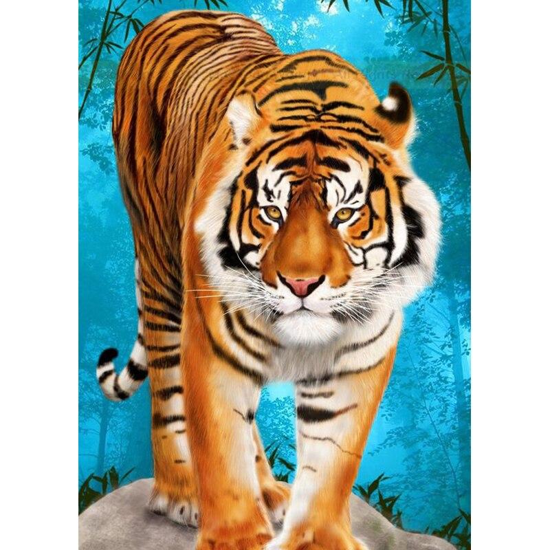 Новый 5D DIY алмазная живопись Тигр Алмазная вышивка животные пейзажи вышивка крестиком полная круглая дрель домашний декор ручной подарок