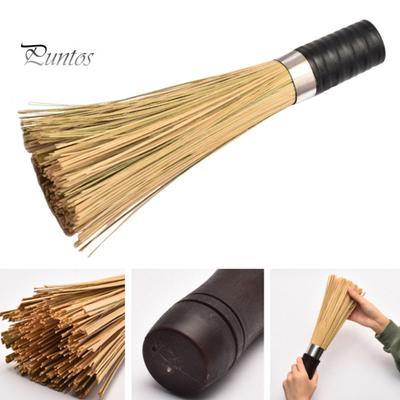 Бамбуковая щетка для мытья посуды Глубокая очистка Угловая головка Длинная ручка Дизайн Скребок для посуды Легко чистить Многофункциональный очиститель для кухни