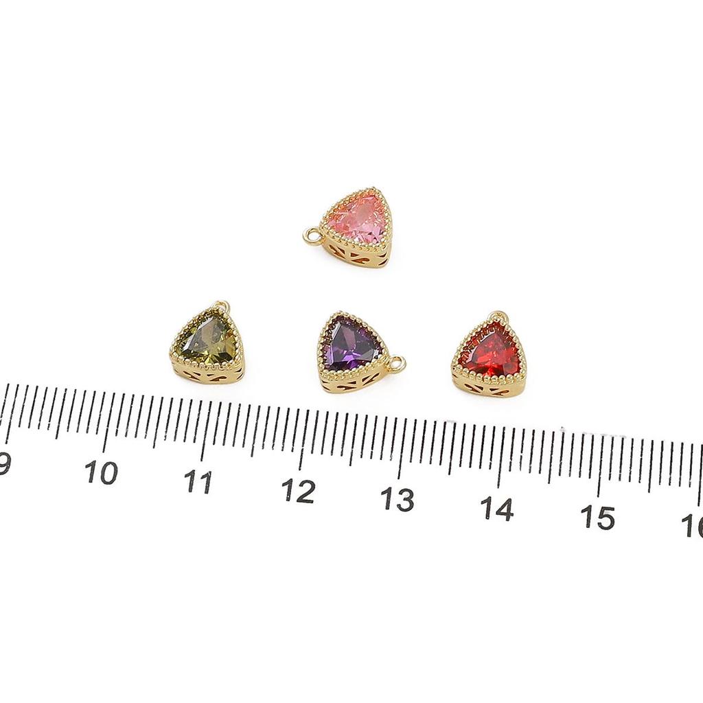 1 шт./упак., инкрустация, треугольный цветной кристалл, кулон ручной работы, браслет «сделай сам», ожерелье, кулон, аксессуары