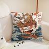 The Great Ramen Kanagawa cushion cover Pillow Case Plush Fabric Soft Double Sided Print Sofa Cushion Cover Throw Pillow Covers