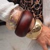Transparent Chunky Bracelets Women Texture Wood Hand Ring Resin Exaggerate Bangles  Girls