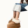 Platform Ankle Snow Boots Woman Fur Cotton Shoes High Heels Brand Suede Warm Plush Slippers Woman 2024 Trend Casual Botas Muejr