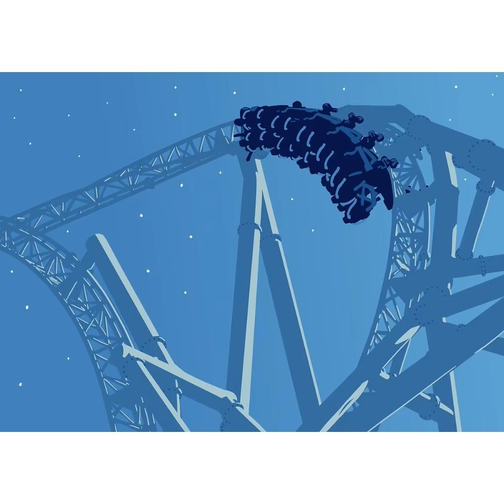 1pc frameless Modern Amusement Park Roller Coaster Abstract Poster Prints Canvas  Wall Art Pictures Home Living Room