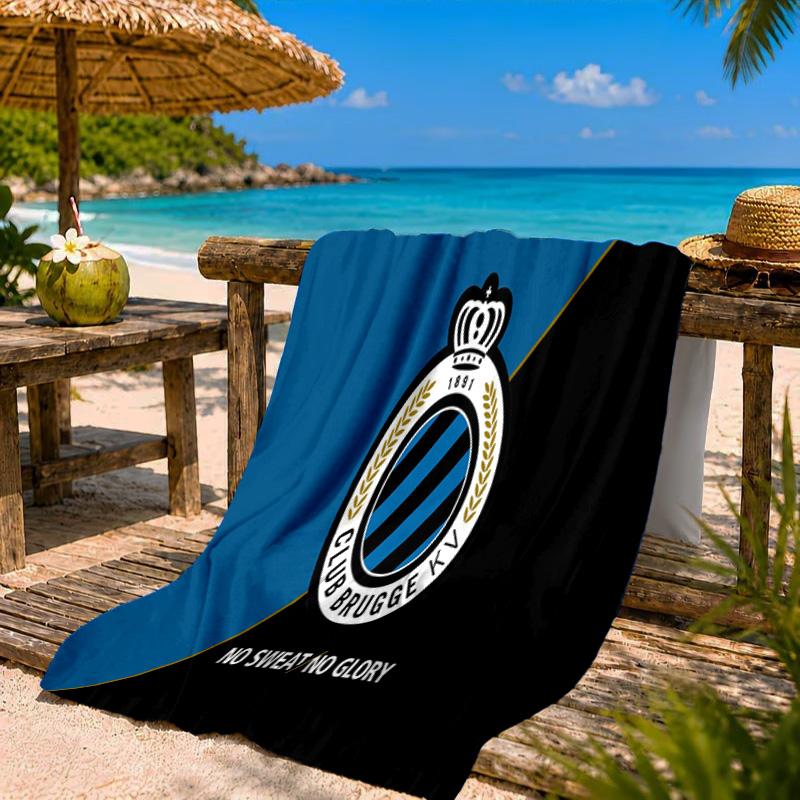 Club Brugge Fc Crest Beach Towel Microfiber Beach Towel, Lightweight and Quick-Dry, for Summer Travel, Swimming Pool Fan Birthday Gift