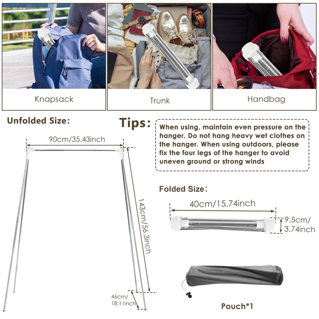Складная сушилка для одежды из нержавеющей стали, напольная, вешалка для одежды, выдвижная, портативная, дорожная, стойка для одежды для улицы