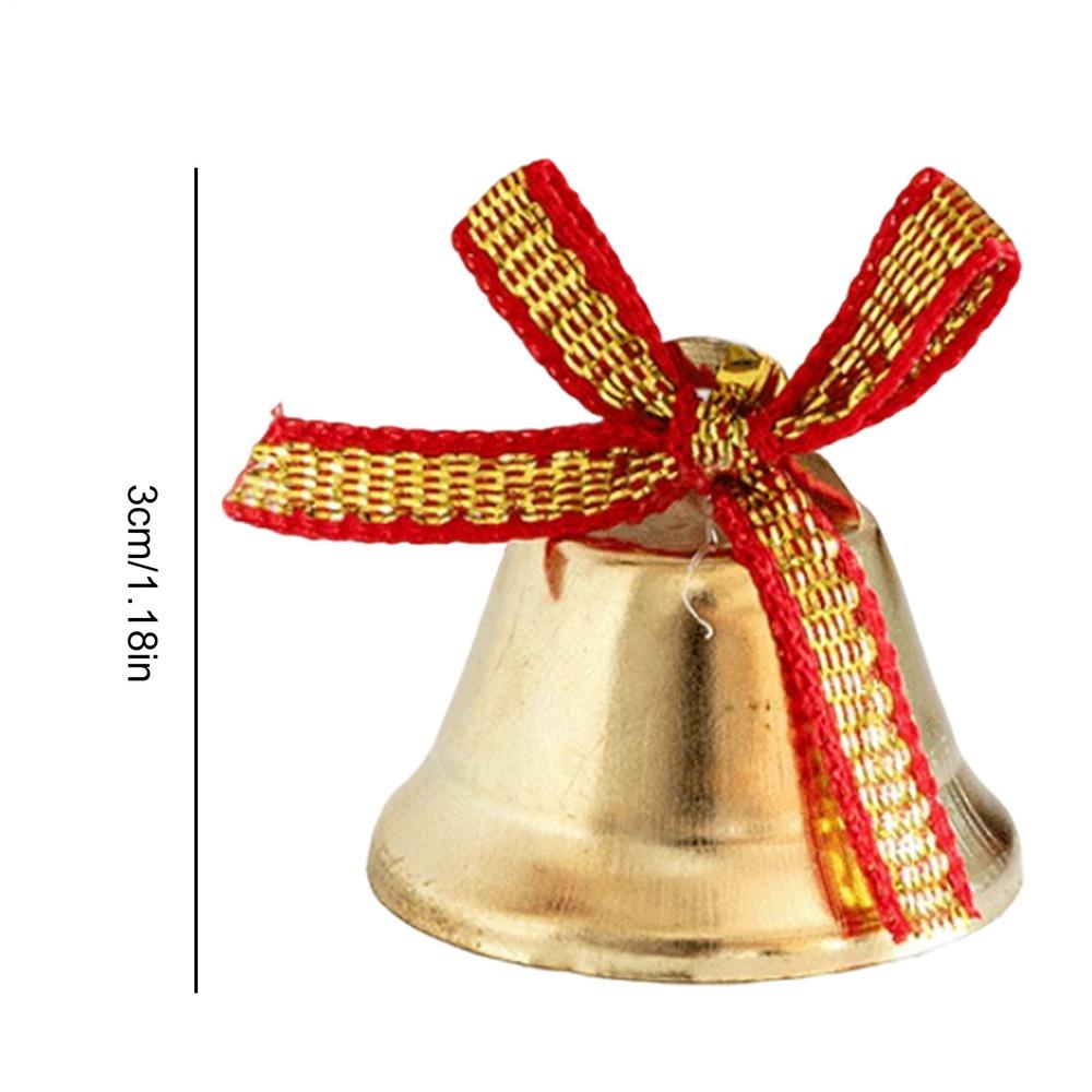 Рождественские украшения Колокольчики Маленькие металлические ornaments С бантами Рождественский венок Золотые колокольчики Для дома Офиса Школы Балкона Входа