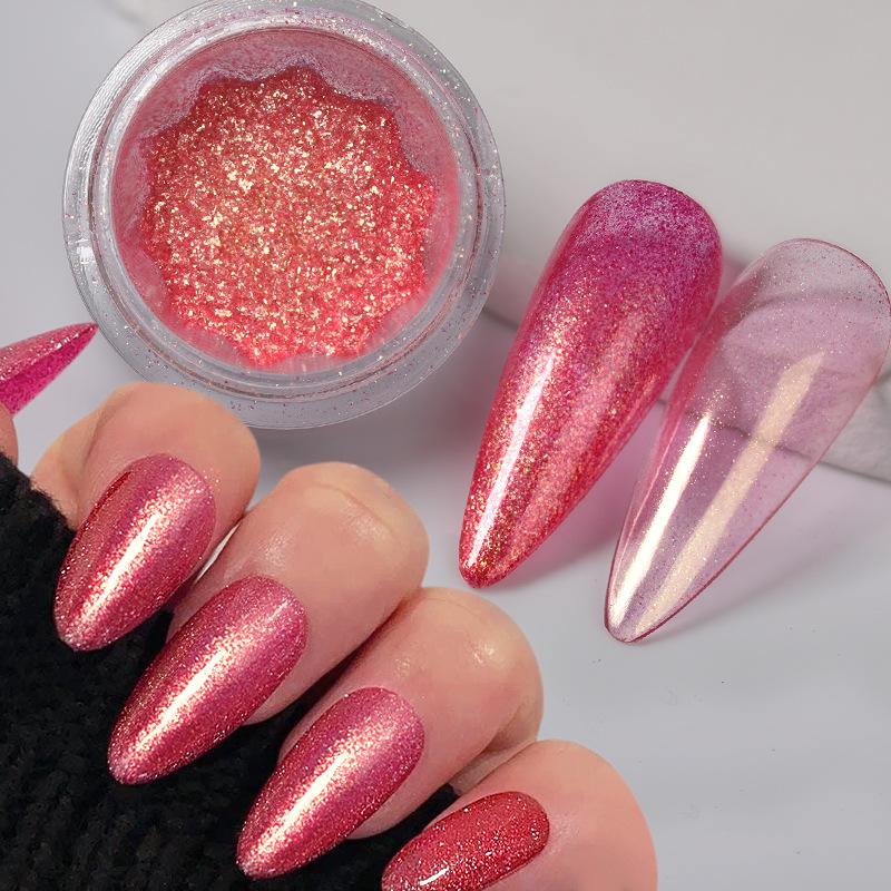 Суперблестящая перламутровая пудра для ногтей, перламутровая пудра Magic Shell Cloud Brocade, неоновая перламутровая пудра цвета платины