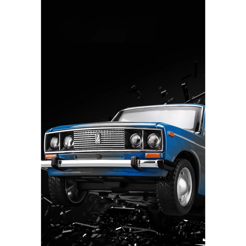 1/24 Российская LADA 2106 Металлическая модель автомобиля Игрушка Литье под давлением Металл Инерционный Музыка Свет Автомобильные игрушки для детей Транспортное средство