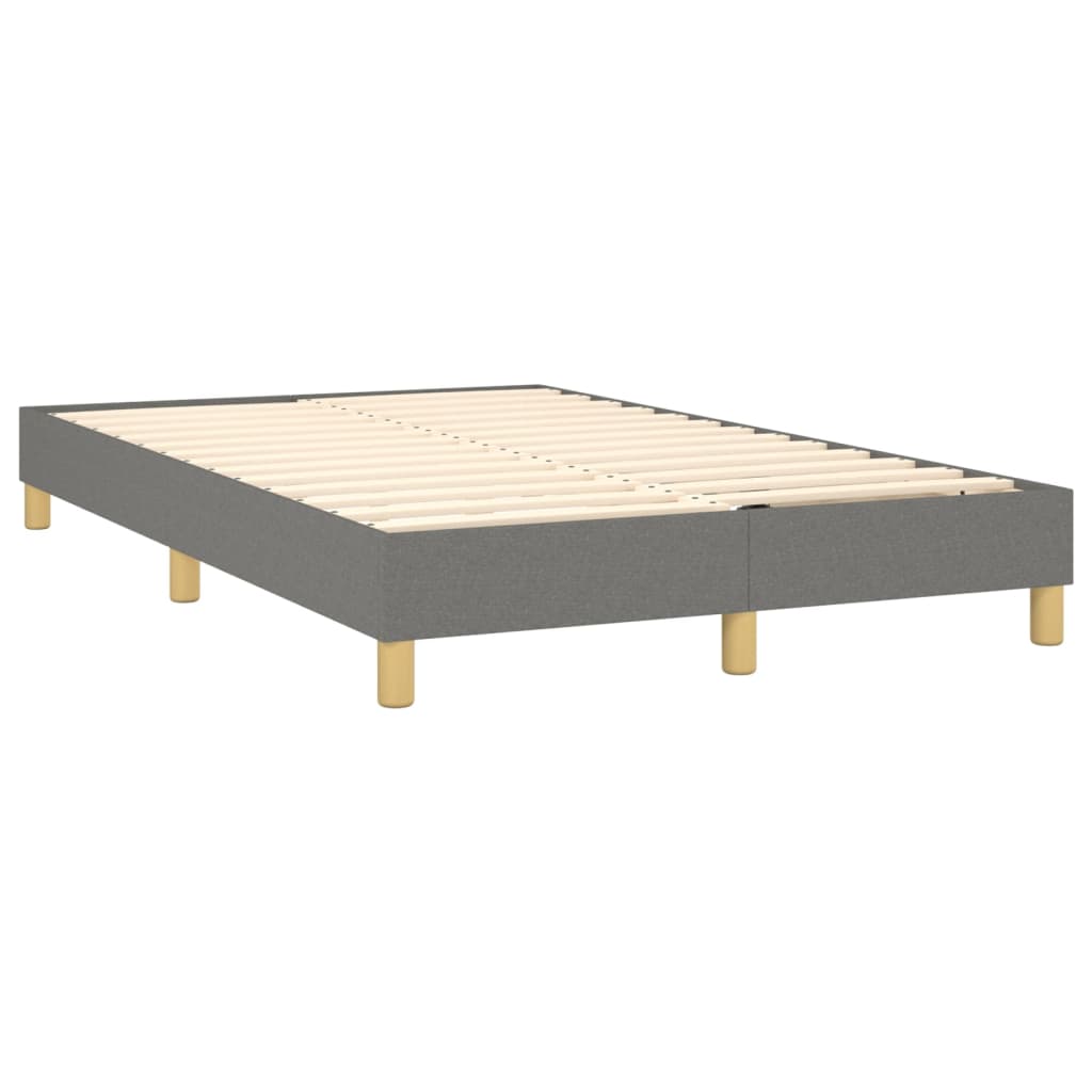 Vidaxl Łóżko Kontynentalne Z Materacem, Ciemnoszara Tkanina 120X200 Cm