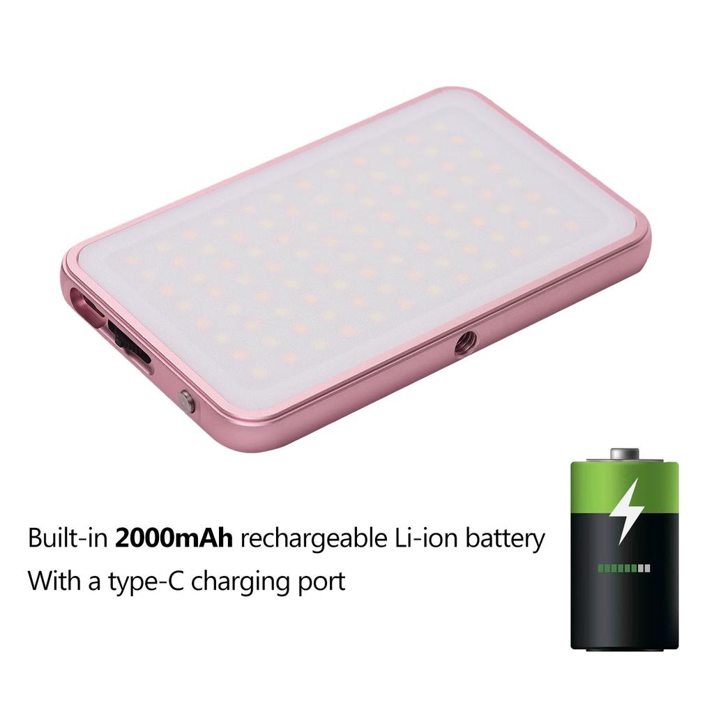 FL-08 Mini LED Video Light Panel Photography Fill-in Light 3000K-5500K Dimmable Built-in