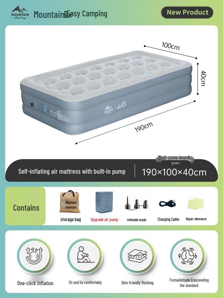 Automatic PVC Inflatable Double Mattress for Trucks - Foldable Air Cushion Bed