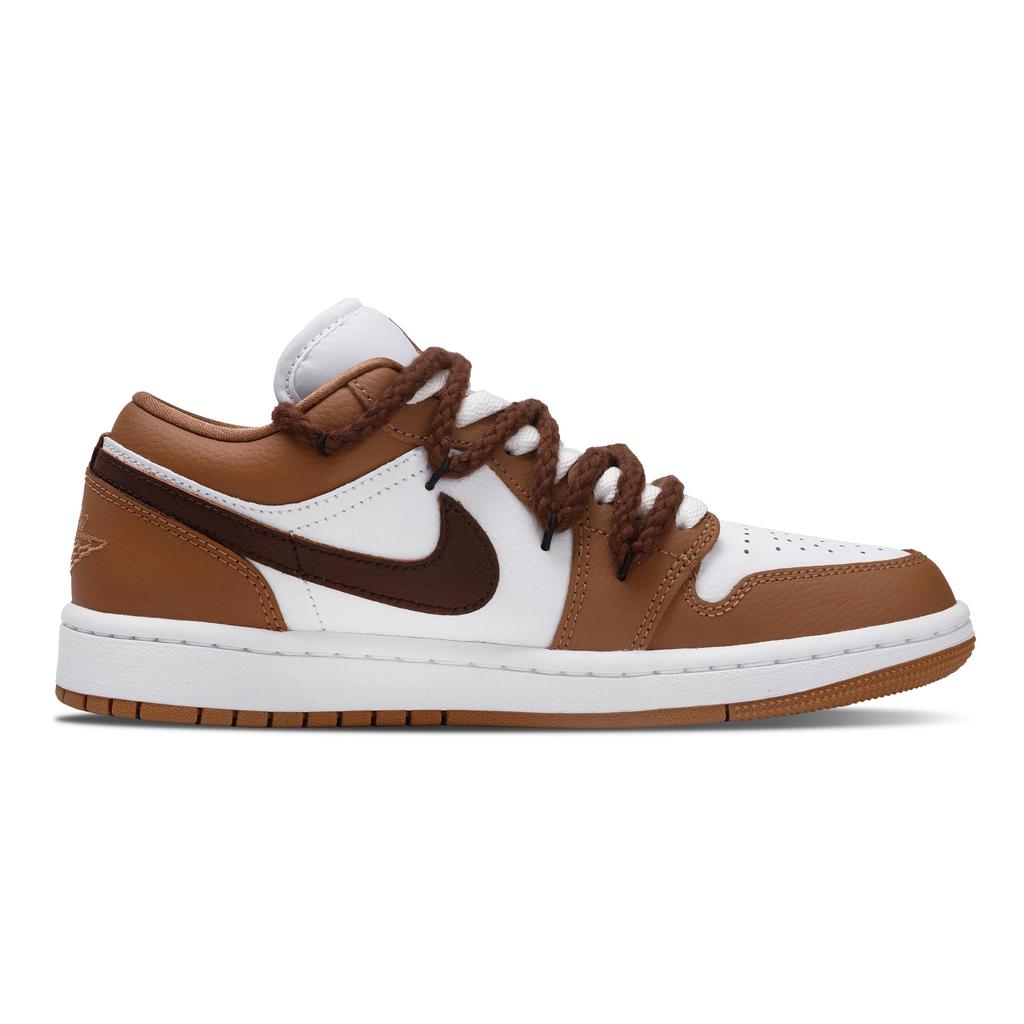 Jordan Air Jordan 1 Mocha Film Slip Resistant Abrasion Resistant Low top Vintage Basketball Shoes Unisex White Brown DC0774-202(Team864-)